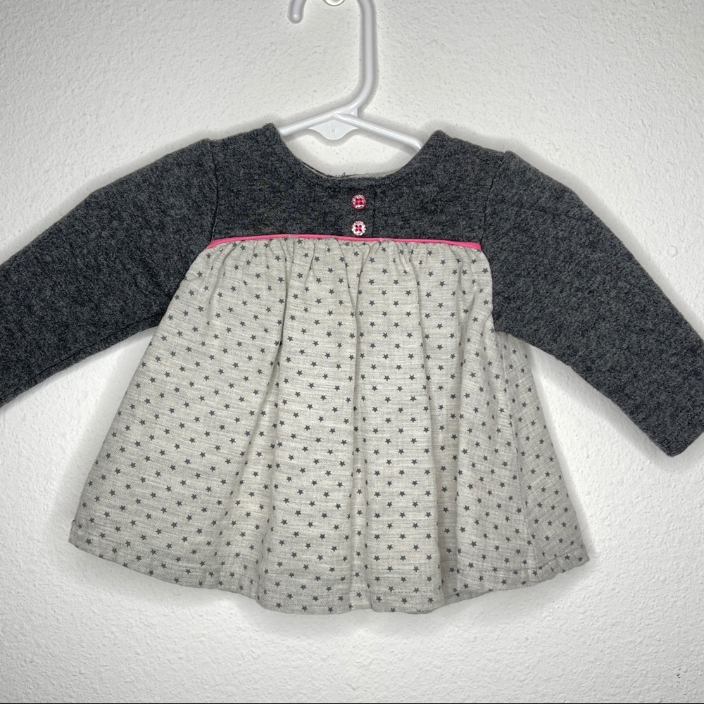 Absorba quilted baby top stars gray soft Sz 3-6 months